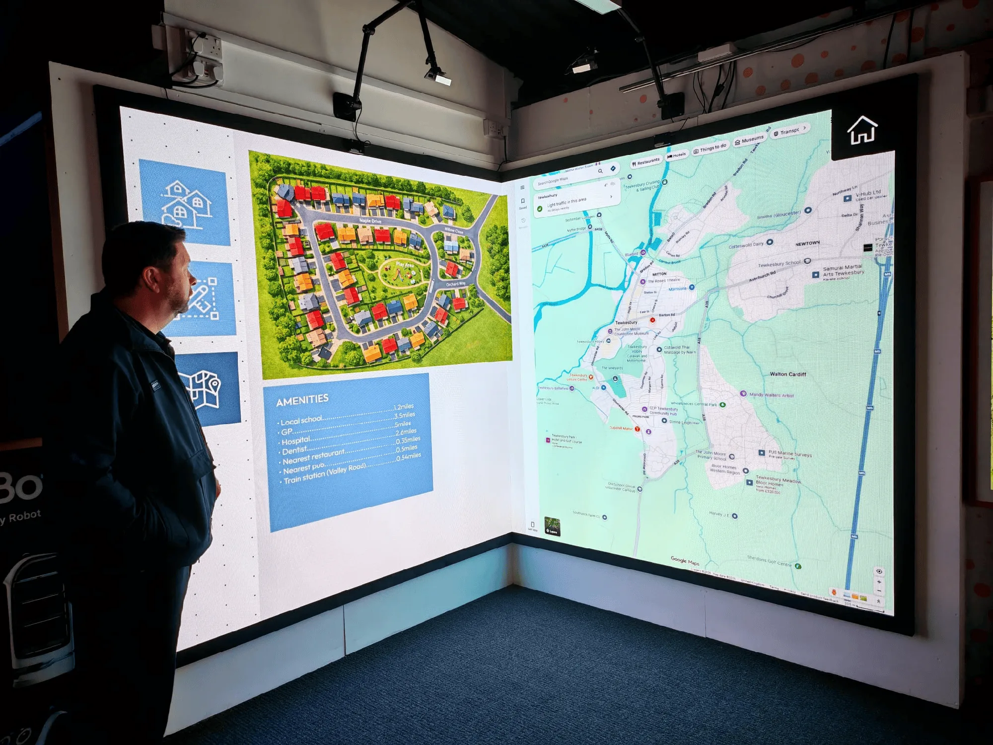An interactive LED space in use